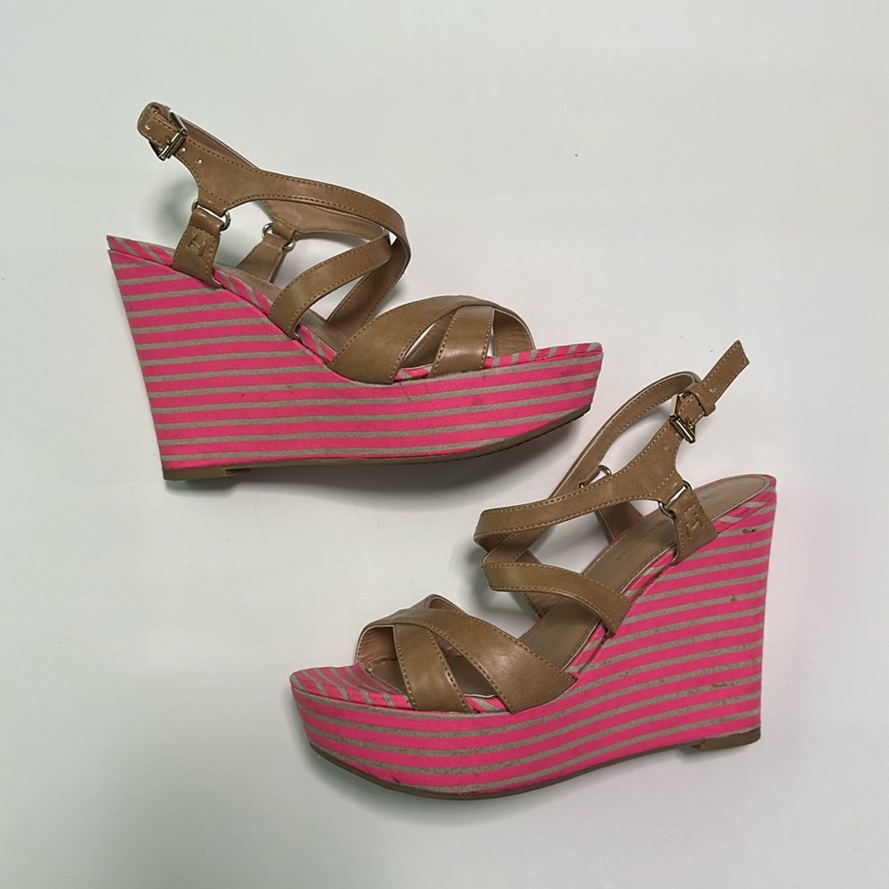 Tommy Hilfiger Pink Strappy Wedges